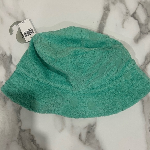 Disney Parks Adults Bucket Hat - Mickey Mouse & Friends Terry Cloth teal NWT - Picture 2 of 5